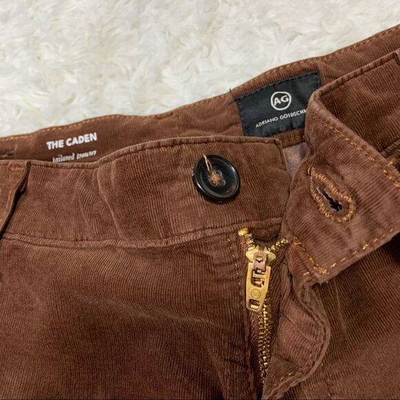 AG Adriano Goldschmied Caden Corduroy Trouser in Dark Walnut - Picture 9 of 13